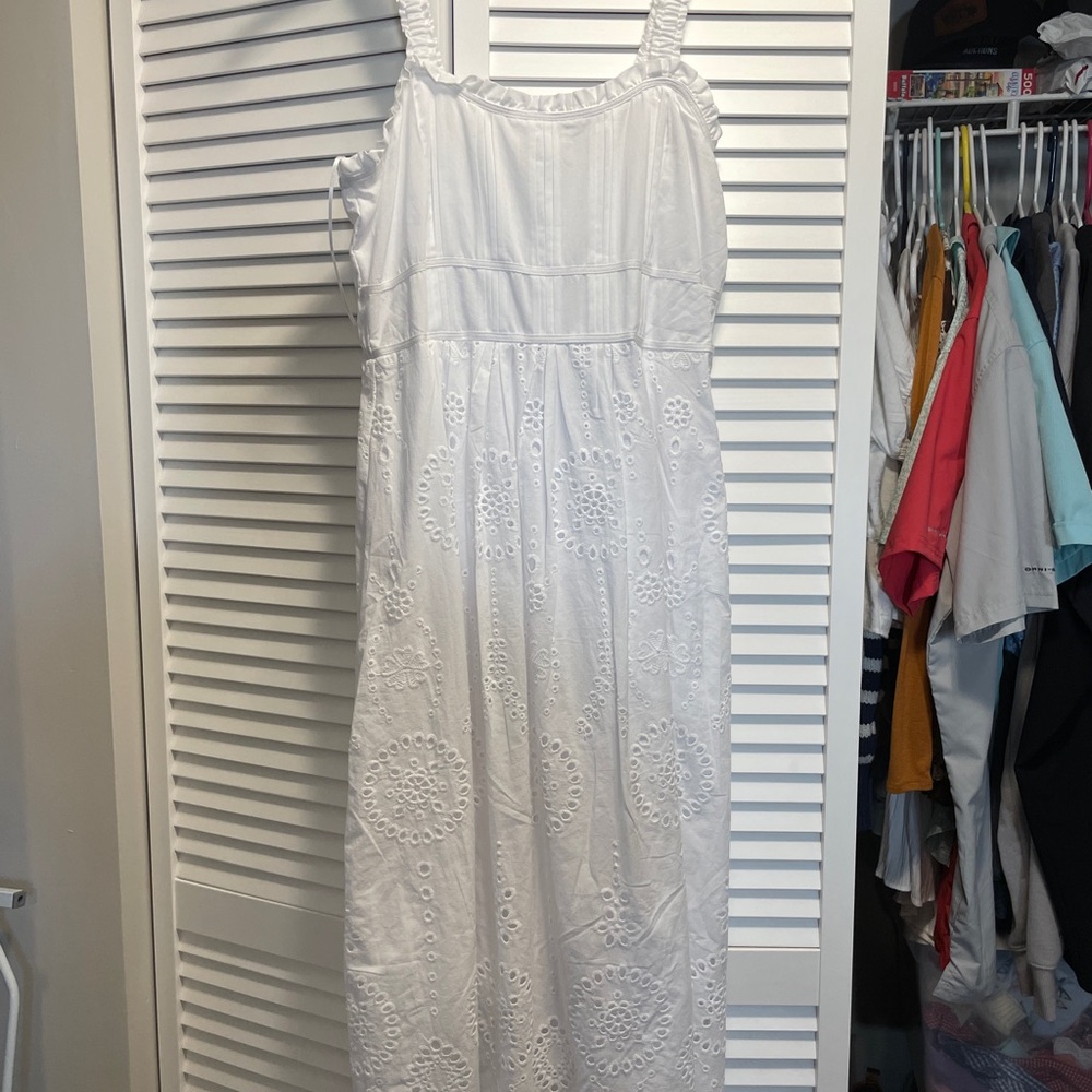 Steve Madden Women's Essie white eyelet midi dress
